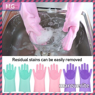 Marguerite 2 pzs guantes De limpieza antideslizantes reutilizables multifuncionales Para Lavar platos/cocina/baño