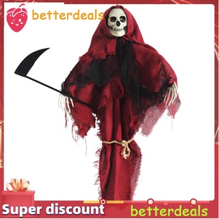 Colgante de esqueleto de halloween de tela roja esqueleto colgante decoración calavera de la muerte