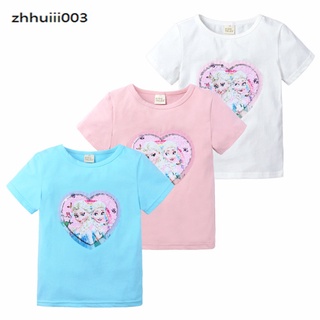 Zhihui niños niñas verano Top manga corta y cuello redondo camisa con patrón de dibujos animados decoración disfraz de ocio