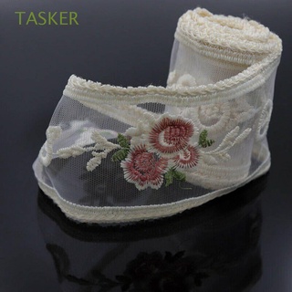 tasker novia encaje adornos vestido bordado cinta de encaje accesorios tul 1 yarda soluble en agua apliques decoración diy