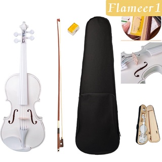 [FLAMEER1] Kit de violín de madera maciza blanca 4/4 con estuche de colofonia para estudiantes principiantes