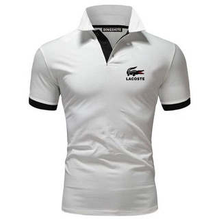 Lacoste camisa Polo de manga corta para hombre/camiseta de verano para negocios/camiseta Casual de solapa/Polo de Golf/camiseta de tenis