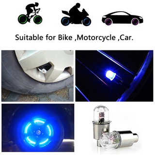 2 tapas multicolores LED para válvula de neumáticos, bicicleta, coche, motocicleta, luz de neón