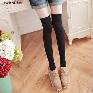 [twopure] nuevos calcetines de las mujeres de moda medias Casual de algodón muslo alto sobre la rodilla de algodón calcetines altos niñas mujer mujer calcetín largo de la rodilla [twopure] (1)