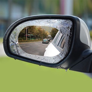 Espejo retrovisor de coche a prueba de lluvia película Anti-niebla transparente pegatina protectora antiarañazos impermeable espejo ventana película para coche (9)