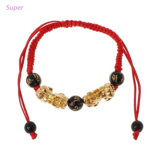 Super Buddhism seis palabras oro Pi Xiu Kabbalah cadena roja pulsera protección ocular