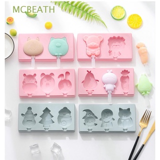 mcbeath de dibujos animados de helado molde de bricolaje de hielo pop maker moldes de paletas congelador moldes lolly silicona con cubierta hecha a mano herramientas de cocina