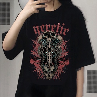 Verano Gótico Camiseta Punk Streetwear Oscuro Grunge Horror Cráneo Camisetas Harajuku Ropa y2k