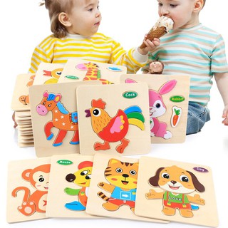 (Toko1234) Rompecabezas de madera juguetes de niños 3D juguetes educativos de madera rompecabezas educativo divertido juguetes de madera