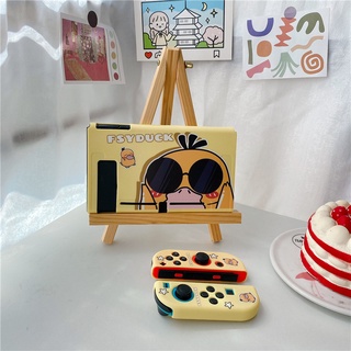 Nintendo Switch OLED Caso De Dibujos Animados Lindo FSYDUCK TPU Carcasa De Juego Consola De Mango Protector De Cubierta Suave