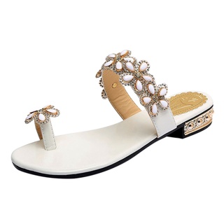 las mujeres de cristal sandalias flores zapatillas zapatos de las señoras calzado plano zapatos de playa (2)