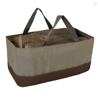 Firewood Log Carrier Large Firewood Bag Wax Canvas Log Carrier Tote High Capacity Durable Fire Wood Holder Bag Fireplace Accessories