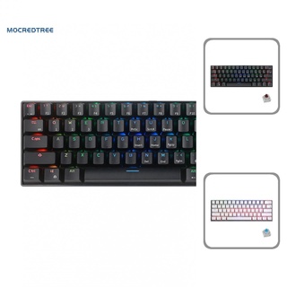 mocredtree RGB teclado de luz con cable Bluetooth compatible con teclado mecánico para juegos sin barrera para oficina