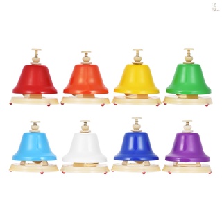 OF Muslady 8 notas coloridas campanas de mano conjunto de campanas de mano juguete Musical hierro y Material plástico para niños bebé educación temprana