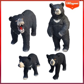 4 x estatuas de oso negro estatuas en casa oficina escritorio estantería decoración coleccionable
