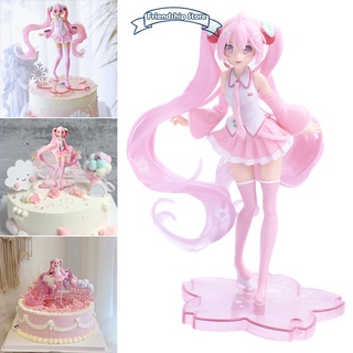 anime miku hatsune niñas figuras de acción de pvc adorno de pastel decoraciones niños mini juguetes fiesta de cumpleaños suministros