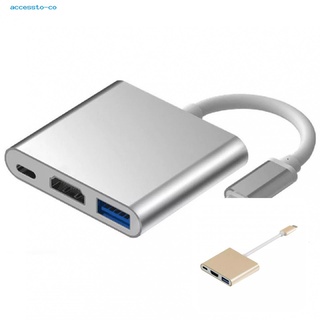 accessto Convertidor De Aleación De Aluminio Tipo C A HDMI compatible Con Cable Multifuncional Para Notebook
