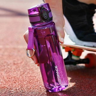 Uzspace Sports botella a prueba de fugas de un clic abierto no tóxico libre de BPA ecológico Tritan botella de plástico para beber agua