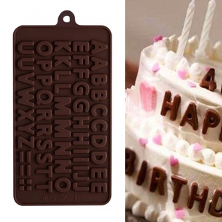 molde de silicona para tartas de alfabeto marrón, decoración de fondant, galletas, chocolate