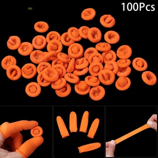 suchenn - 100 cunas antideslizantes para dedo, color naranja, herramienta de arte, protector de guantes, reutilizable, natural, látex, protección, accesorios de limpieza, guantes de goma (1)