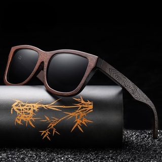 gafas de sol de bambú y madera naturales hechas a mano polarizadas espejo revestimiento lentes gafas con caja de regalo uv400 macho