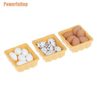 powerfultop@!1:12 casa de muñecas mini huevo miniatura con bandeja accesorios de cocina modelo de juguetes