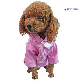 [jinching] impermeable reflectante para perros, impermeable, peluche, cachorro, capucha, ropa para mascotas (7)