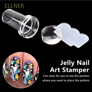 ELLNER Manicure Nail Stamper Flower shaped Design Stamping Tools Nail Scraper Stamp printing Transparent Silicone Image Plate Tool Nail Art/Multicolor