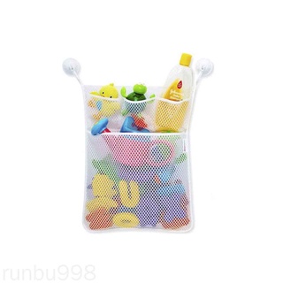 33*45 cm baño malla juguetes bolsa de almacenamiento 3 pequeño 1 gran celosía ventosa cestas organizador bolsas runbu998 tienda