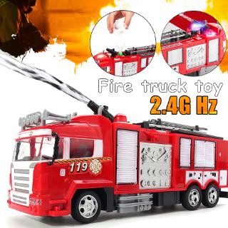 [Alta calidad] embudo de bomberos RC Control remoto escalera Manual motor de bomberos vehículos de juguete