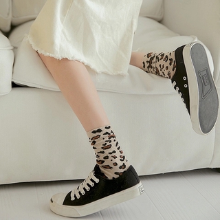 Calcetines de leopardo Puro de Alta calidad/calcetines de leopardo cómodos y transpirables para mujer (7)