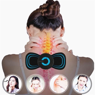 Mini parche eléctrico de masaje de columna Cervical portátil recargable 6 modos vibración músculo relajación hombro masaje cuello (2)