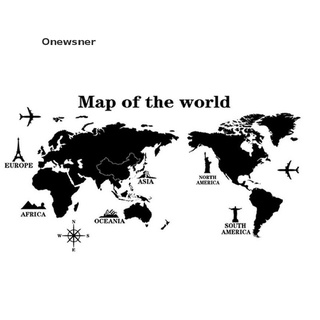 Onewsner DIY World Map Removable PVC Vinyl Art Room Wall Sticker Decal Mural Home Decor Hot Sale *Hot Sale