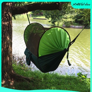 hamaca de camping para viajes al aire libre con mosquitera, portátil, ligera