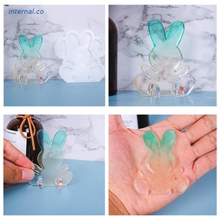 INT1 Easter Bunny Mold Non-Stick 3D Cute Rabbit Epoxy Resin Mold Silicone Soap Mould