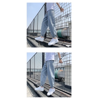 Otoño Nueve Patas jeans Cubierta De La Marca De Moda Harla Tobillo Longitud Hombres Harén Pantalones Versión Coreana Todo-Partido Cintura Elástica Pequeños Pies (9)