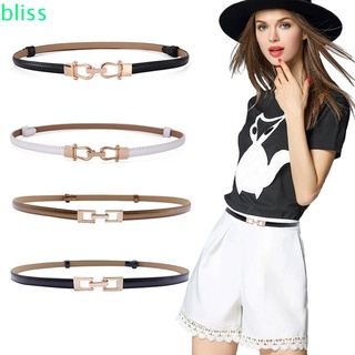 Bliss Skinny cintura cinturones Simple vestido correa delgada cintura mujeres hebilla elástica elegante moda mujer ajustable cuero Pu cinturón/Multicolor (1)