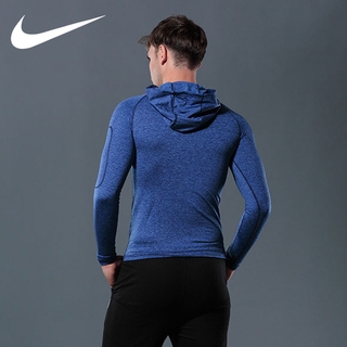 Nike hombres chaqueta deportes natación Fitness Running sudadera con capucha reflectante alta tela elástica (5)