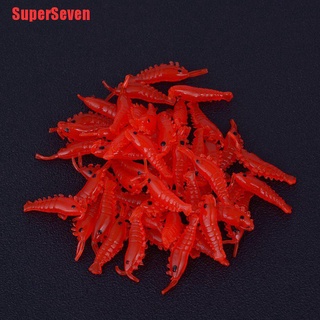 SuperSeven 100 señuelos de pesca de camarones de silicona suave para pesca de agua dulce (9)