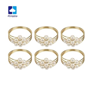 6 unids/lote hebilla servilleta perla boda servilleta anillo hotel decoración del hogar m8co