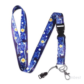 INB Starry Sky ID Badge Holders Van Gogh Painting Art Neck Lanyard Strap Necklace for Phone Keys ID Card Lanyard Keychain (1)
