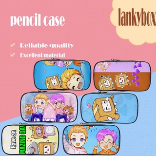 lankybox lindo de dibujos animados caja de lápices estudiantes anime gran capacidad pluma caso niños papelería bolsa de almacenamiento de maquillaje bolsa