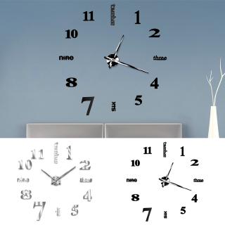 Reloj de pared diseño moderno DIY 3D Digital reloj de cuarzo grande espejo reloj de pared sala de estar único Nu (7)