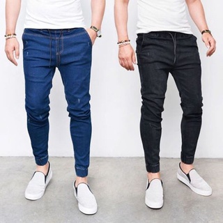 2019 nuevo hombre rasgado jeans agujeros skinny jeans hombres streetwear hip hop denim masculino negro jeans de gran tamaño largo joggers pantalones