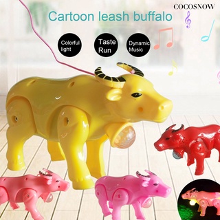 cocosnow led buffalo juguetes con correa resistente a caídas de plástico electrónico de ganado juguete para bebé