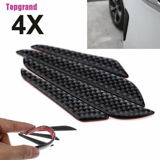 [Topgrand] 4x anticolisión recorte de fibra de carbono para puerta de coche, Protector de tira