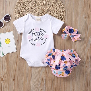 3Pcs Baby Girl Set Baby Romper+Shorts Set Newborn Baby Clothing Set Floral Clothes Outfit Set