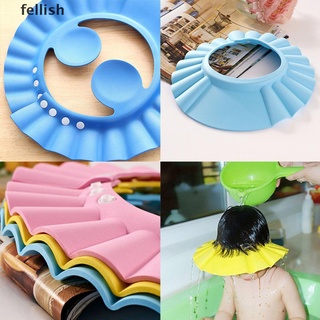 [fellish] 3 colores nuevo ajustable bebé niños champú baño ducha gorro sombrero 436co (1)