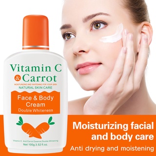 【Chiron】Carrot Bleaching Facial Body Cream Skin Whitening Moisturizing Lotion 100ml