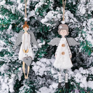 Colgante De madera De terciopelo para niños con colgante De ángel/árbol De navidad